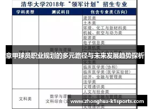 意甲球员职业规划的多元路径与未来发展趋势探析